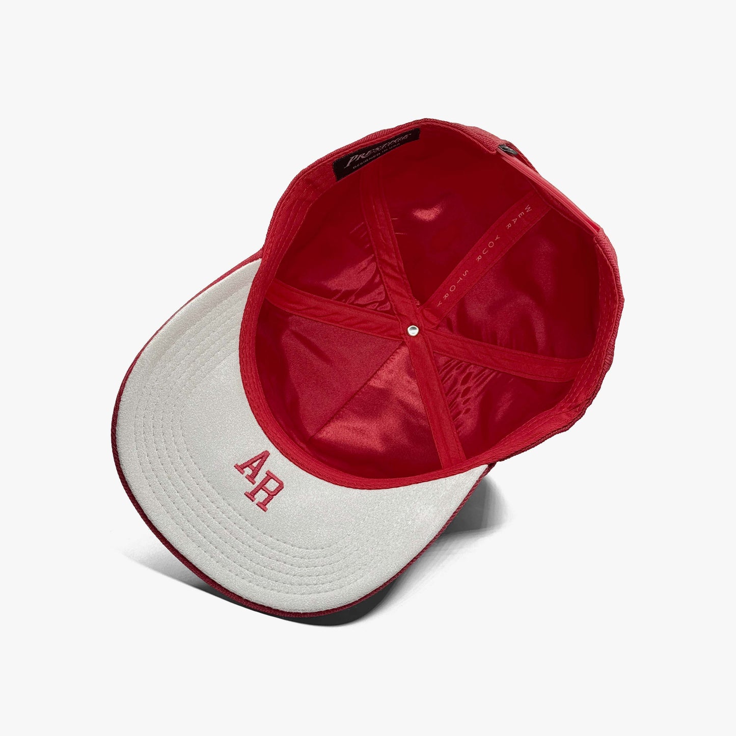 Arkansas Cardinal Red 5-Panel Snapback Hat – Under Brim with AR Abbreviation Embroidery
