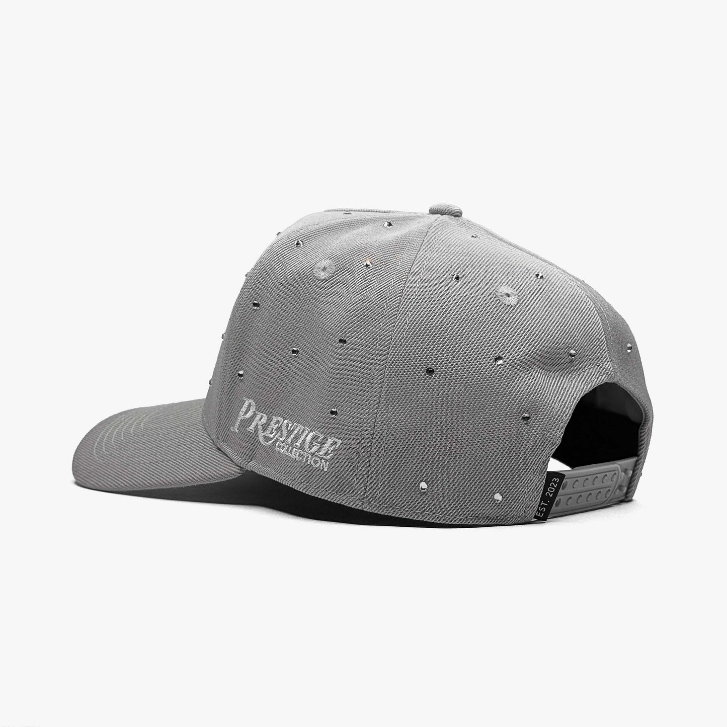 Back angle of LA Starlight Fog Edition hat featuring double-row snapback closure and side logo