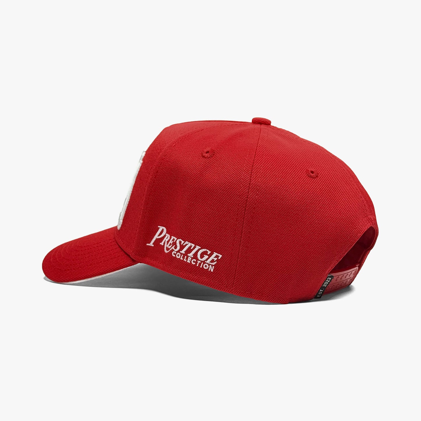 Louisiana Crimson 5-Panel Snapback Hat – Under Brim with LA Abbreviation Embroidery and Satin Interior Lining