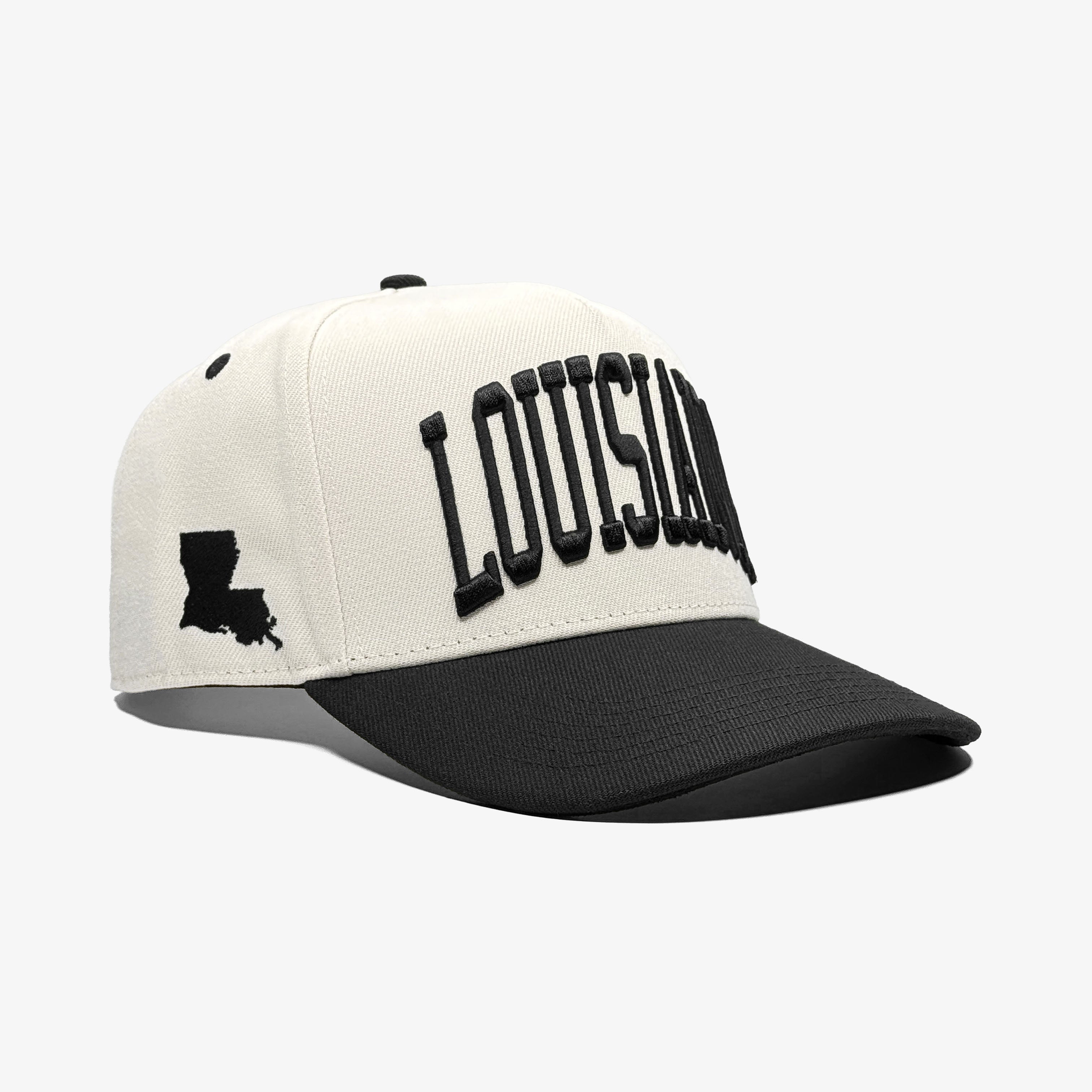 Louisiana Off White 5-Panel Snapback Hat | Prestige Collection