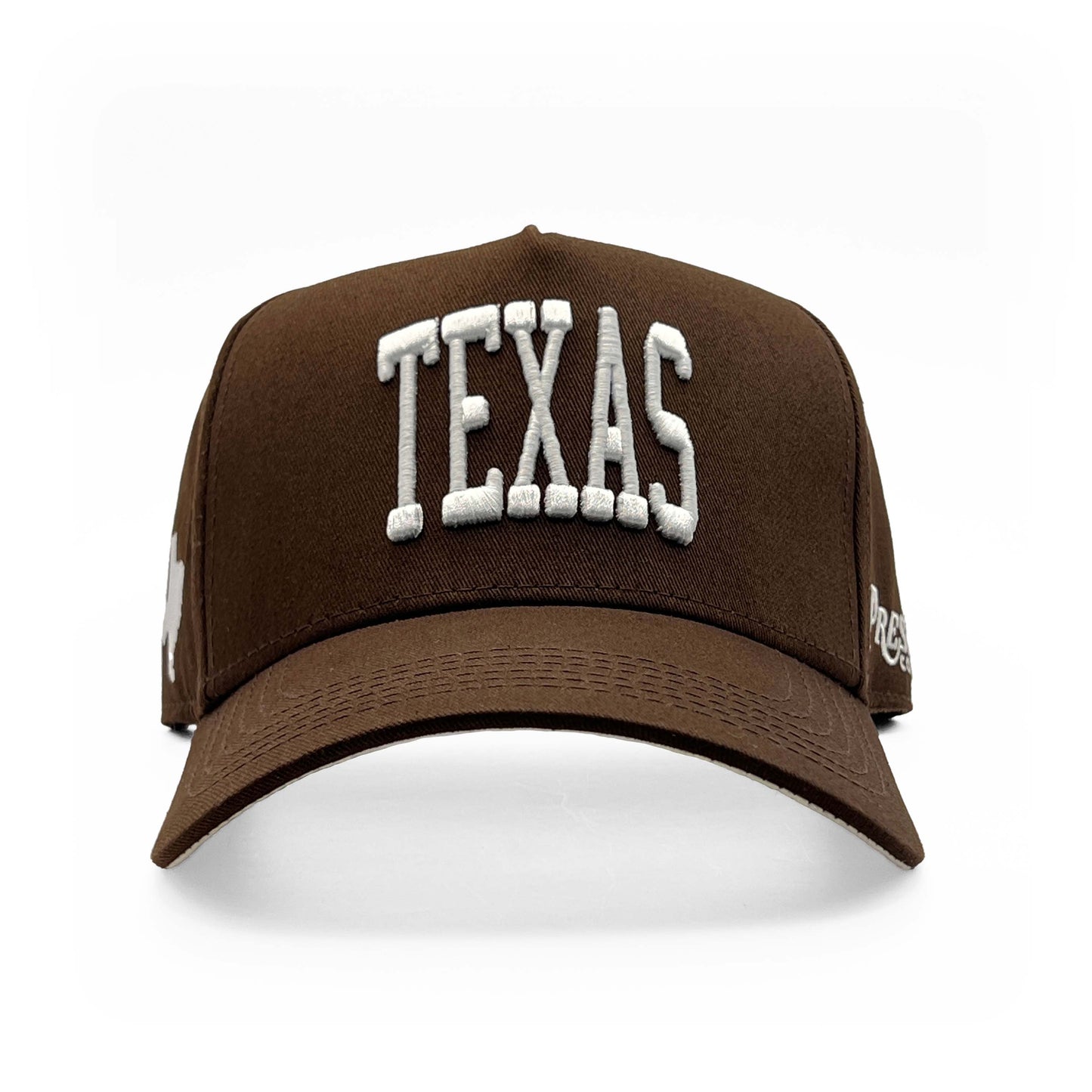 Texas Brown Limited 5-Panel Cotton Snapback Hat – Front View with Texas Embroidery