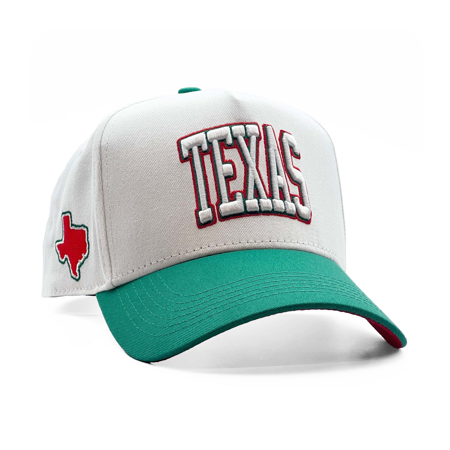 Texas Cinco de Mayo Limited 5-Panel Snapback Hat – Right Angle View with Texas State Silhouette Embroidery