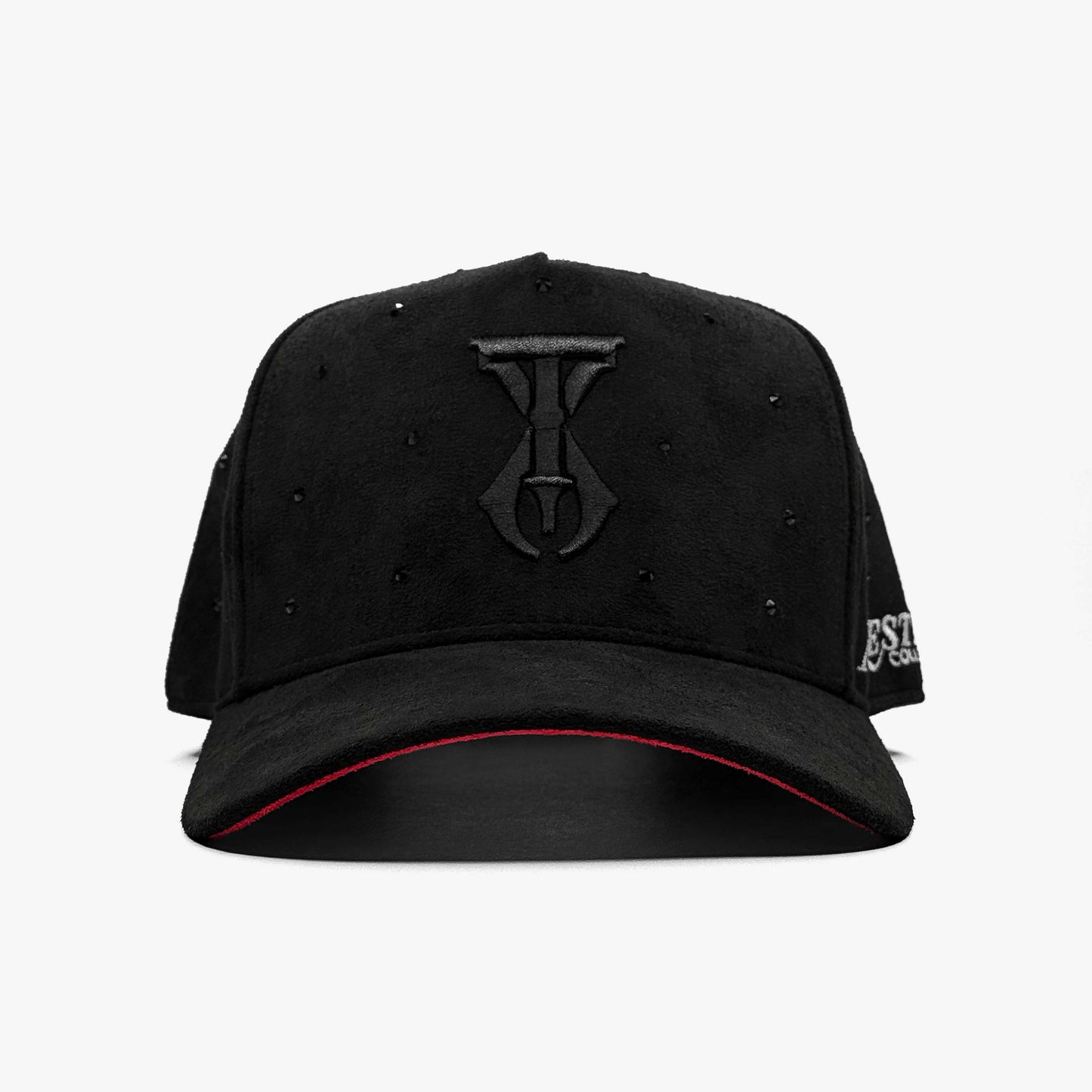 Straight front view of the TX Starlight Smoke Edition hat showing 3D embroidery and crystal detailing