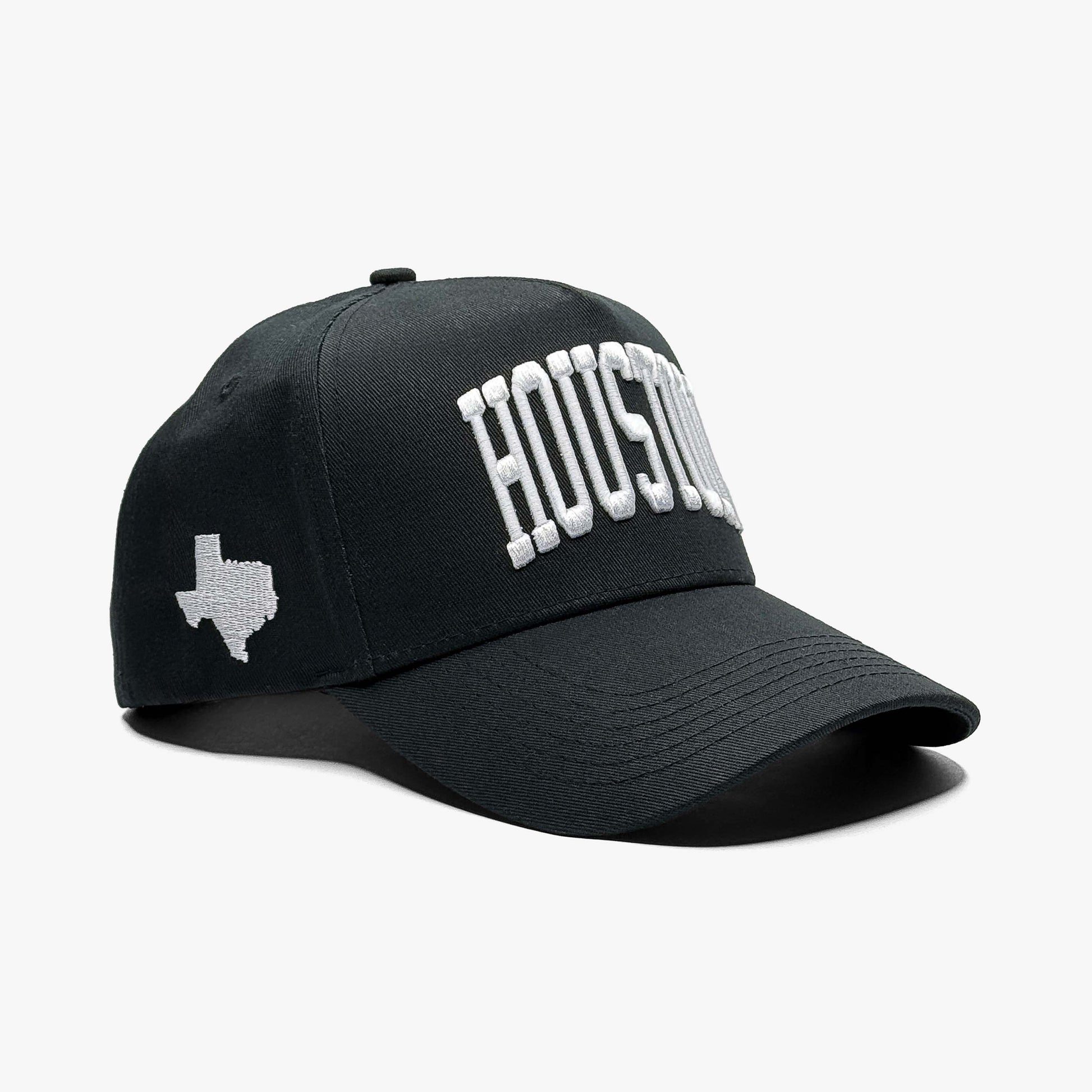 Texas Brown Limited 5-Panel Snapback Hat – Right Angle View with Texas State Silhouette Embroidery