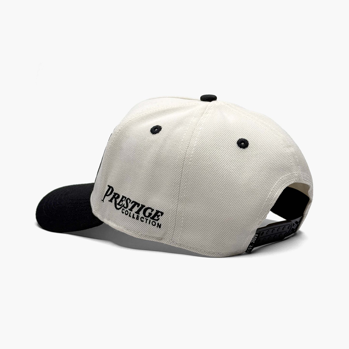 Houston Off White 5-Panel Snapback Hat – Rear View Showing double Row Snapback