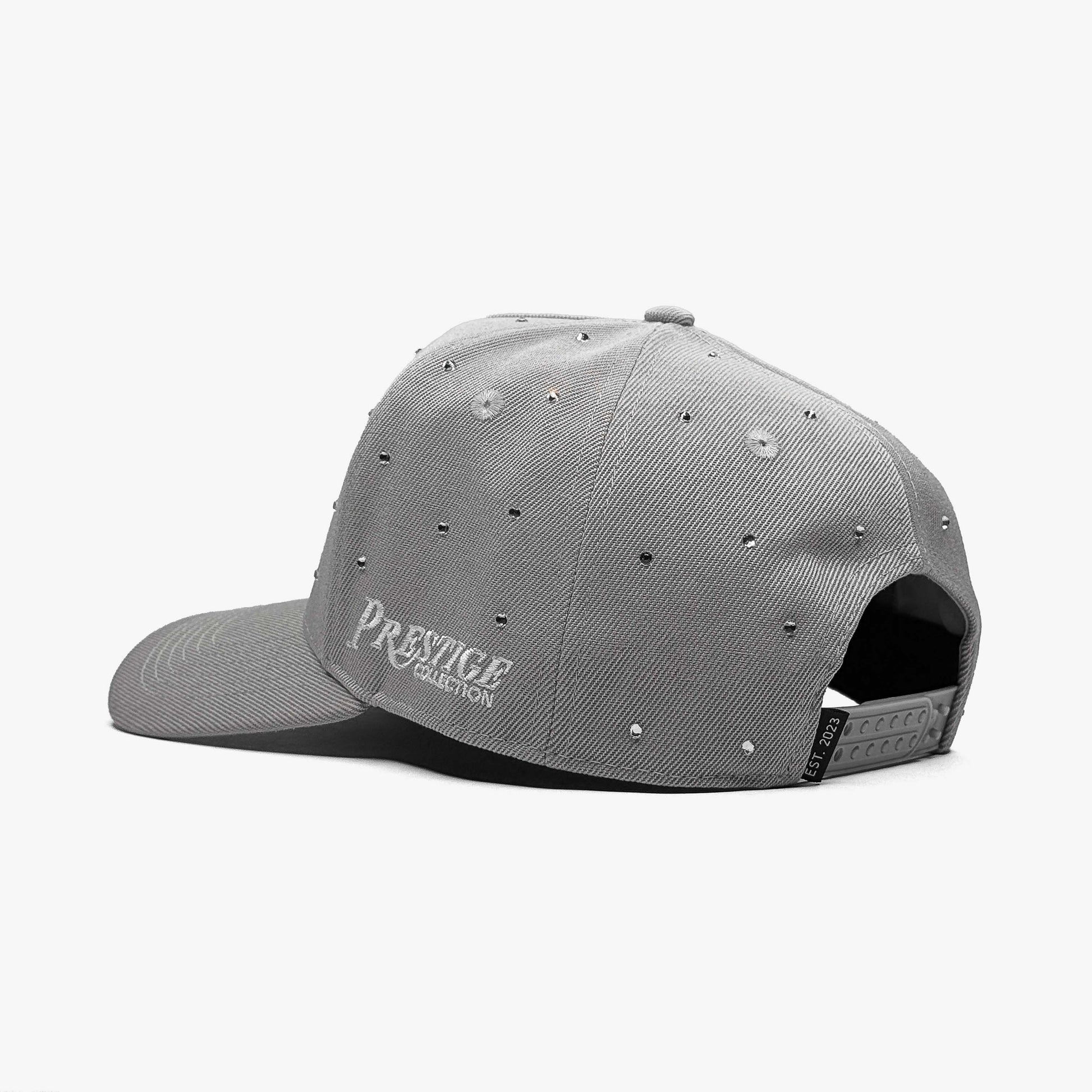 Back angle of LA Starlight Fog Edition hat featuring double-row snapback closure and side logo