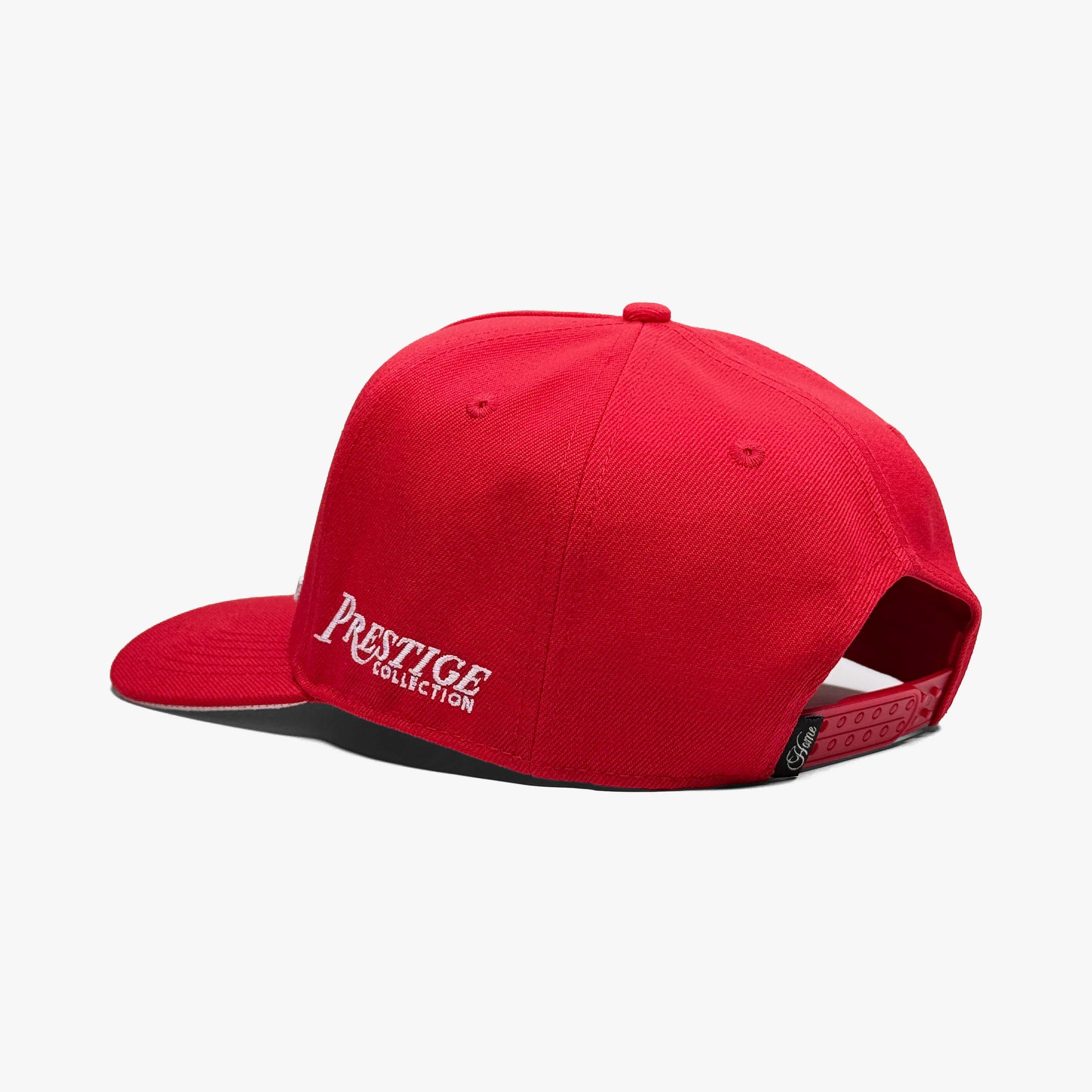 Louisiana Crimson 5-Panel Snapback Hat – Under Brim with LA Abbreviation Embroidery and Satin Interior Lining