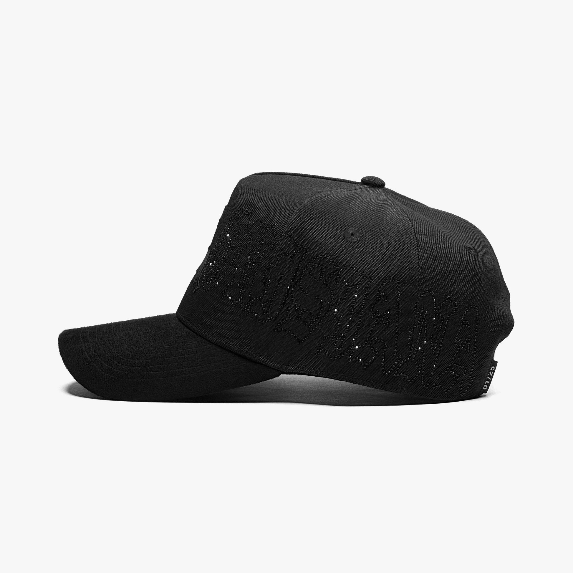 Louisiana Crystals Midnight Edition Snapback – Left Side Highlighting Crystal Accents