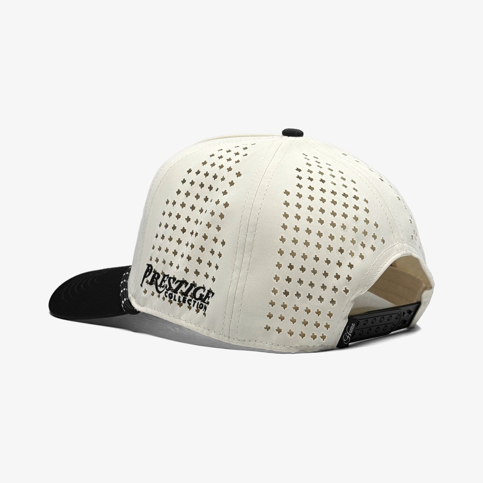 Texas Off White Performance Snapback Hat – Rear View with Prestige Collection Logo
