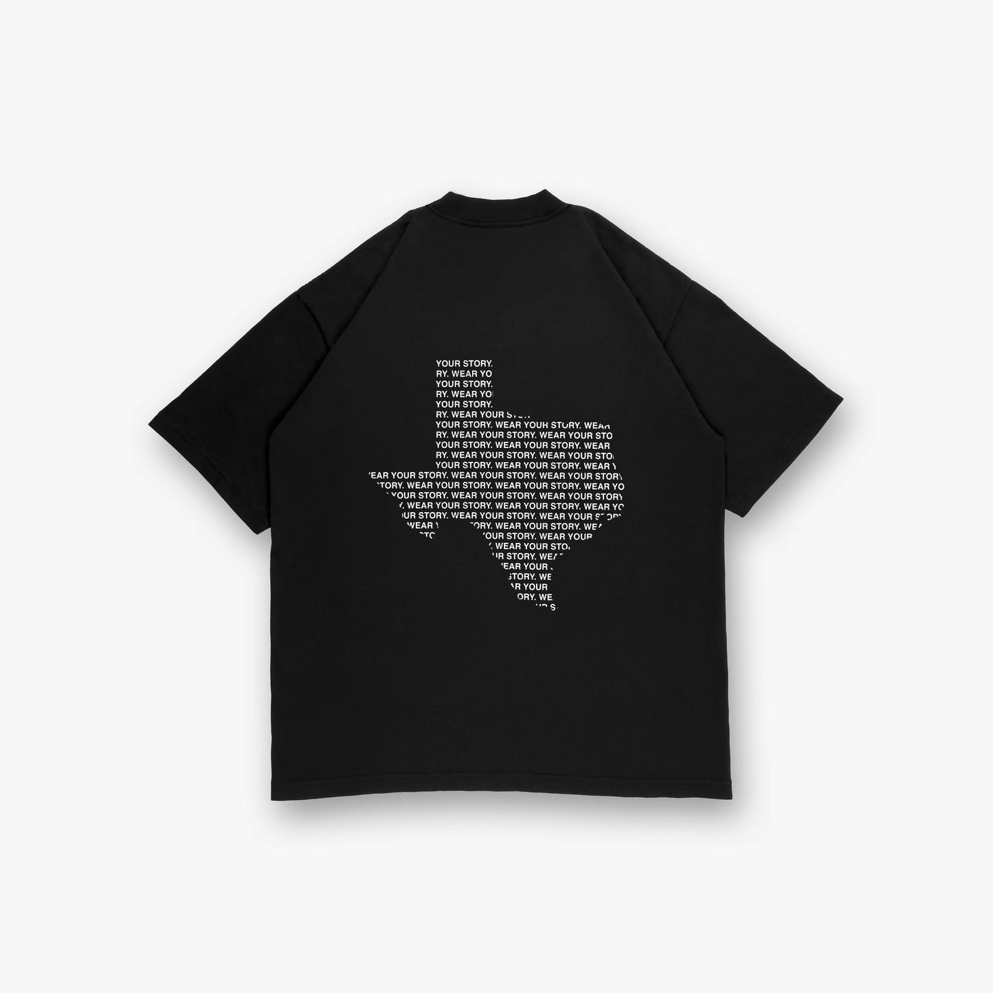 Texas Reflection Tee – Black Edition Back View Showing State Outline Design