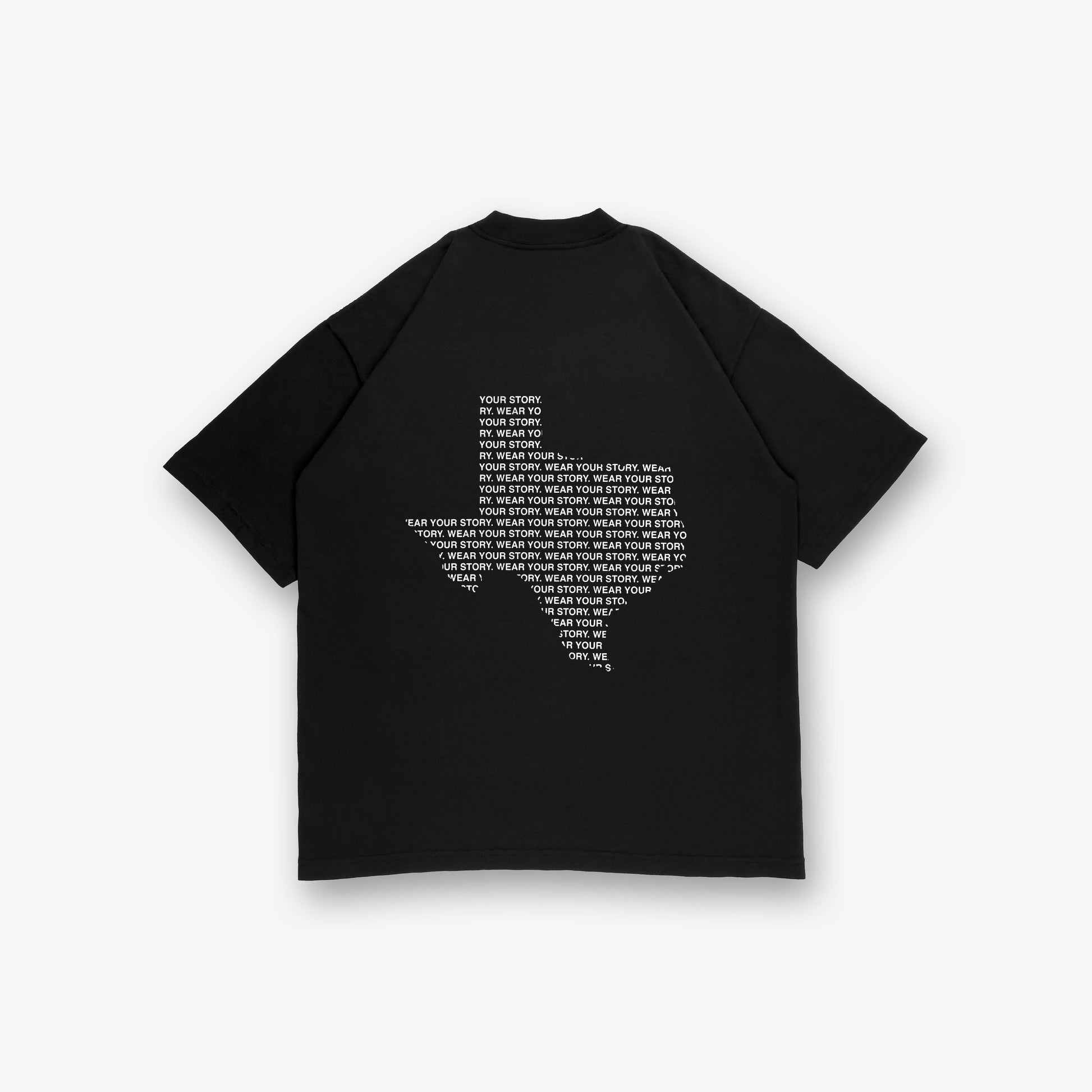 Texas Reflection Tee – Black Edition Back View Showing State Outline Design