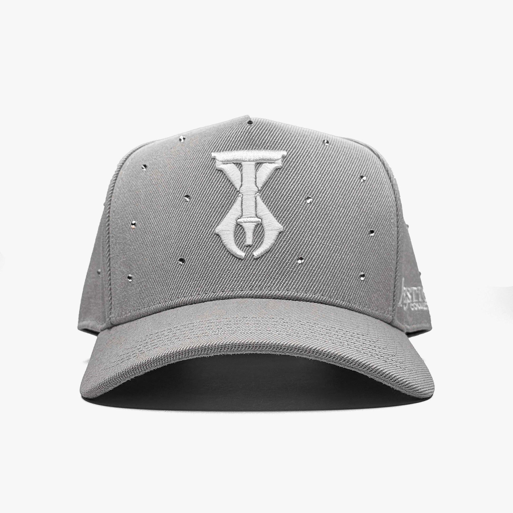Straight front view of the TX Starlight Fog Edition hat showing 3D embroidery and crystal detailing
